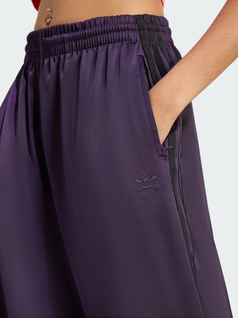 Adicolor Satin Wide Leg Track Pants- Size 18 - Picture 5 of 11
